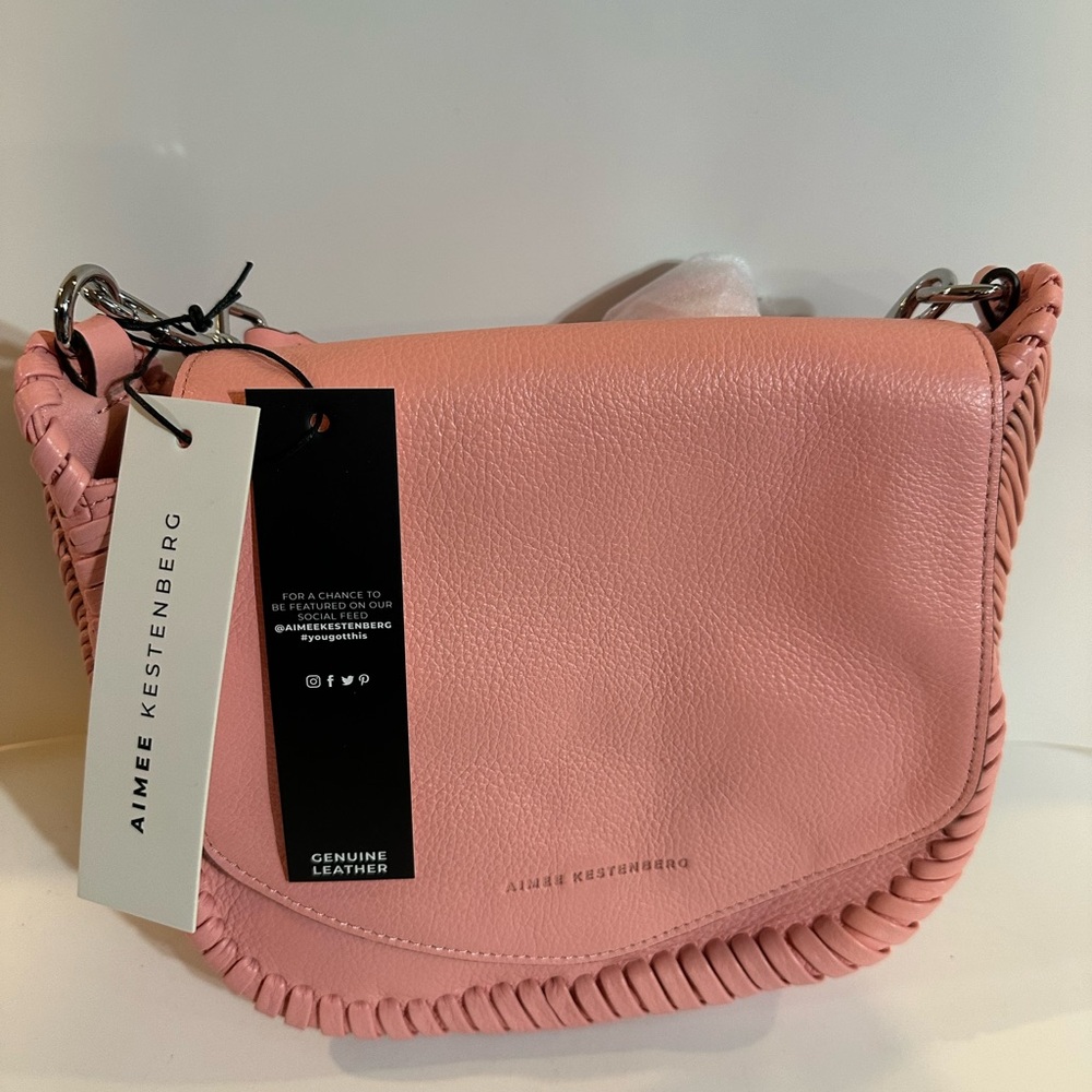 Aimee Kestenberg Blush Leather Shoulder Bag